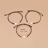 95AB 3Pieces Promise Matching Relationship Bracelets Sister Heart Bracelets Jewelry Gifts for Women Twins Daughters Family