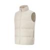 Li Ning Wade Series Solid Color Zipper Stand Collar Comfortable Breathable Versatile Down Vest Men Vest Oatmeal-Gray AMRU003-6