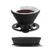 Vandroop Coffee Dripper Foldable Coffee Hand Drip Reusable Silicone Easy To Carry (1-2 Cups) (Black)