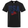 Summer Unisex Women Short Sleeve T-Shirt USA Letter Flag Hip Hop Printed T Shirt O-Neck Tees Tops Clothing 100% Cotton Tshirt