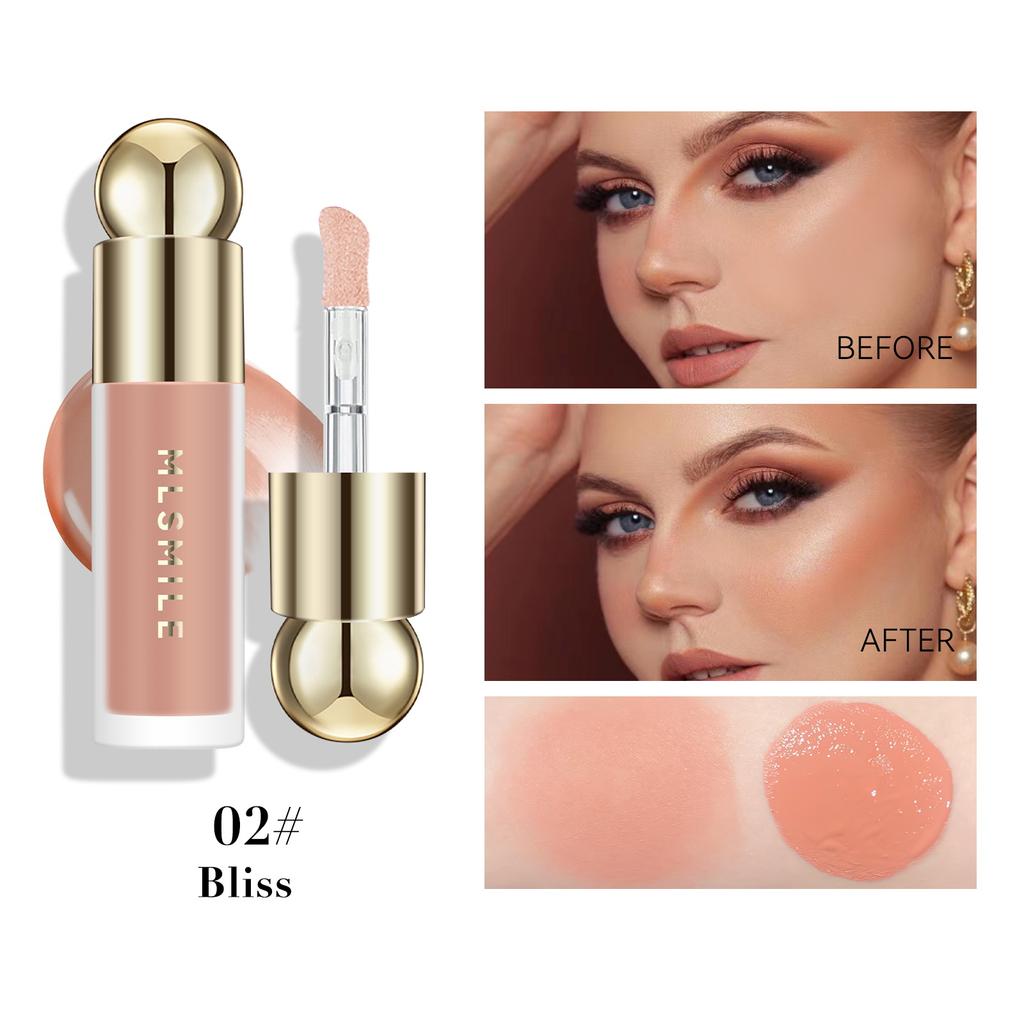 6 Colors Liquid Blush Long Lasting Natural Nude Makeup Blush Cream Lightweight Contouring Highlighter Waterproof Lip&Cheek&Eye Multifunctional Blush
