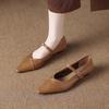 767-1 with Skirt Flat-bottomed Pointed Ladyshoes 2025 Autumn Low-heeled Wedge-heeled French Small-heeled Single Shoes