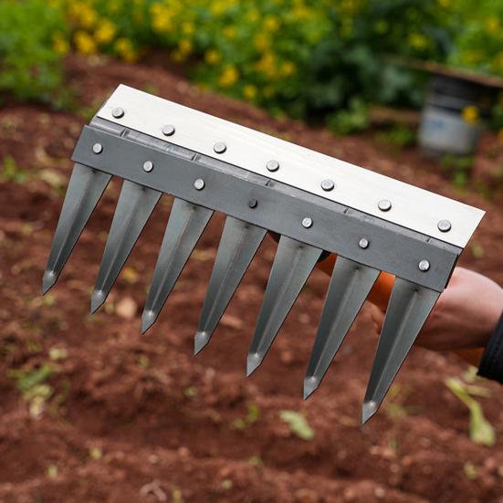 Gardening Weeder Puller Rake Heavy Duty Steel Outdoor Garden Lawn Farm Soil Loosening Weed Remover Weeding Uprooting Hand Tools