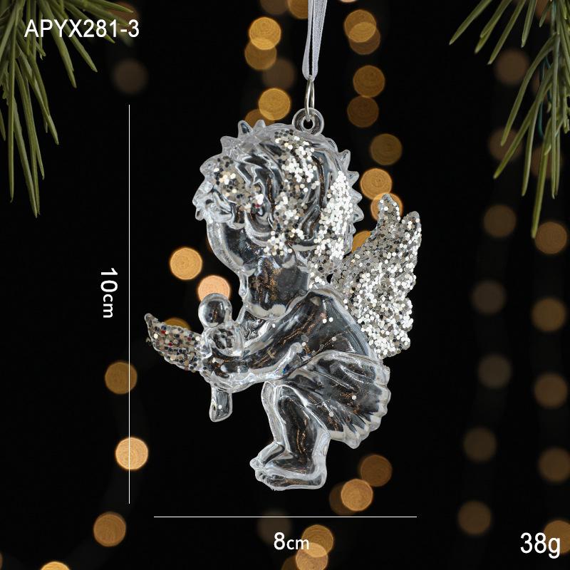 Transparent Acrylic Angel Ornament - Ice Crystal Christmas Tree Decoration