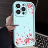 Soft TPU Silicone Phone Case For iPhone 15 16 14 Pro Max 11 12 13 Pro 16E XR 15 Plus Pink Peach Blossom Pattern Shockproof Cover