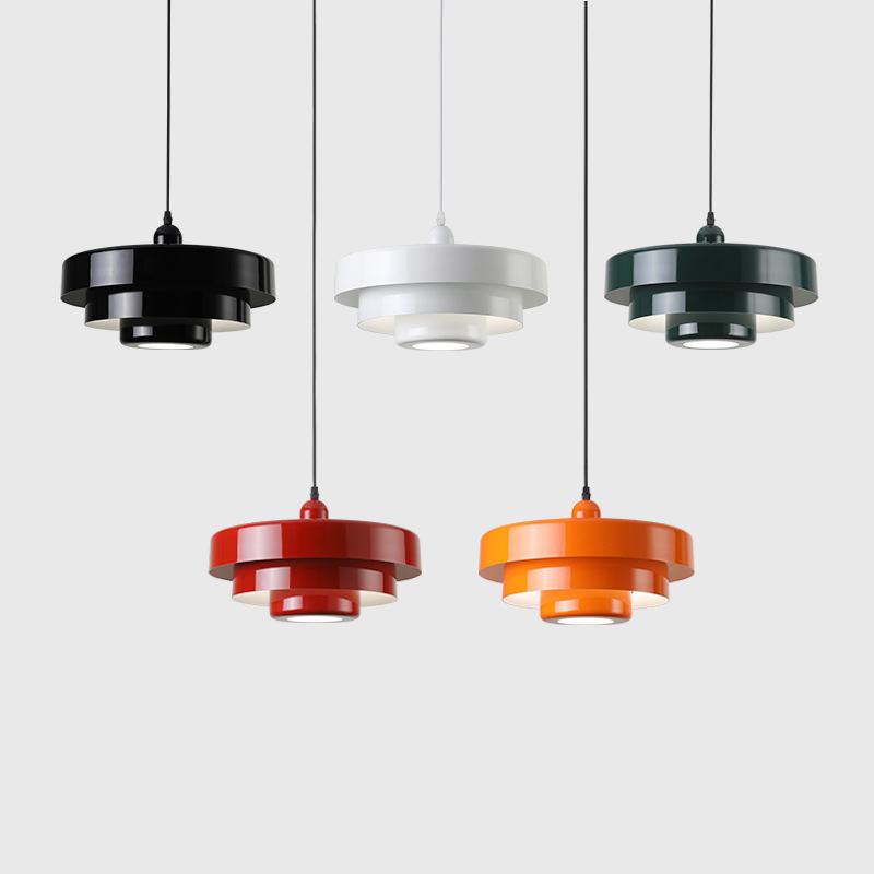 Nordic LED Pendant Light Macaron Carbon Steel Aluminum Red Orange E27 Illuminations For Bedroomm Restaurant Living Rooms Fixture