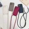Solid Color Silicone Case For iPhone 16 15 Pro Max 14 13 12 11 Shockproof Crossbody Rope Cover