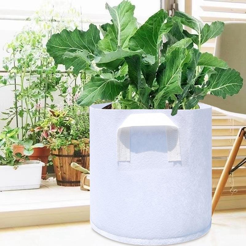 5PCS Non-woven Fabric Tree Planting Bags Thickened White Large Saplings Seedling Pots Garden Flower Pots Nursery Grow Bags