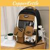 Sweet Blocked Color Letter Patter Student Backpack With Compartment Transparent