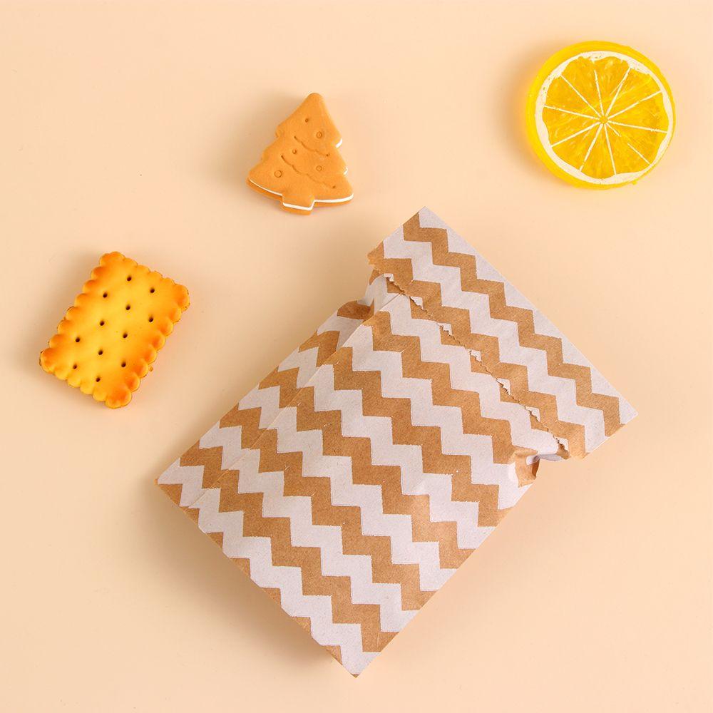 Wrapping Supplies Wave Dot Baking Kraft Paper Bag Packing Pouch Candy Biscuit Bags Popcorn Bag