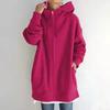 Fleece Hoodie Women Women Sweatshirt Fashion Loose Solid Color Streetwear Pocket Zipper Drawstring Long Fleece Open Coat Women