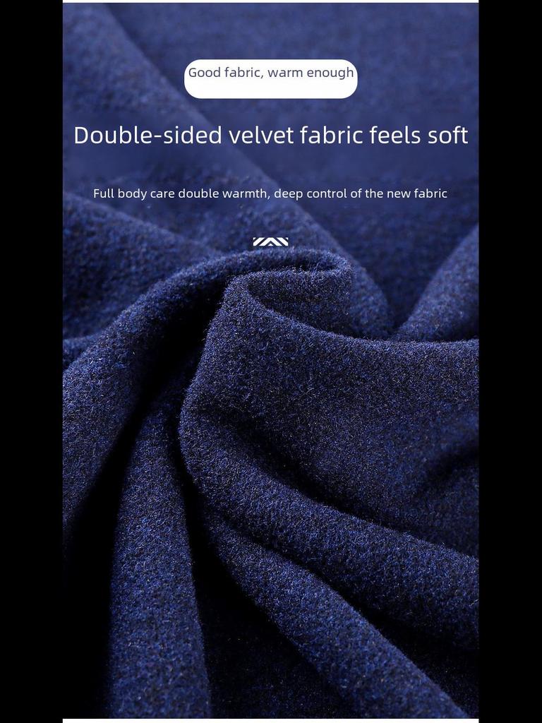 Men's Silk Cashmere Thermal Underwear Set: Velvet-Enhanced for Autumn and Winter