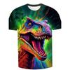 Summer Round Neck 3D Dinosaur Printed Top Fashionable Casual Short Sleeved Children's Boy T-shirts