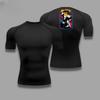 Bleach Comfortable Fitness T-shirt for Men Graphic Breathable Slim Fit Top Summer Gym Jogging Training Elastic Fitness Suit Tee