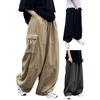 Street Workwear Men's Japanese High Street Harajuku Straight Loose Trend Hong Kong Style Retro Wide Leg Pants Plus Size