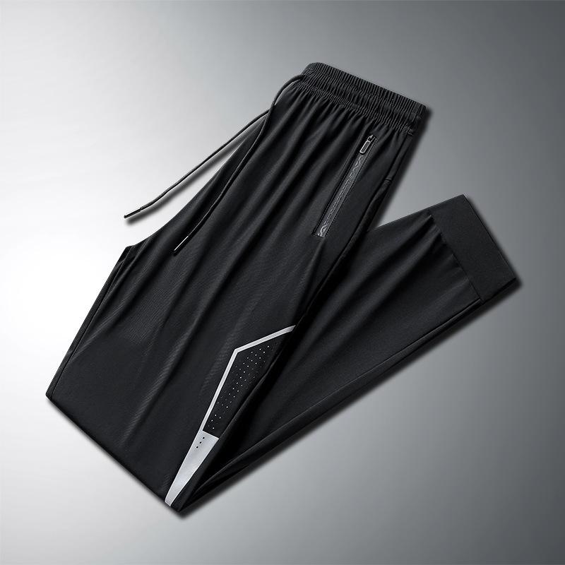 Ice Silk Pants for Men's Summer Ultra-thin Style, Quick Drying, Breathable, Leggings, High Elasticity Long Pants, Casual Sports Pants