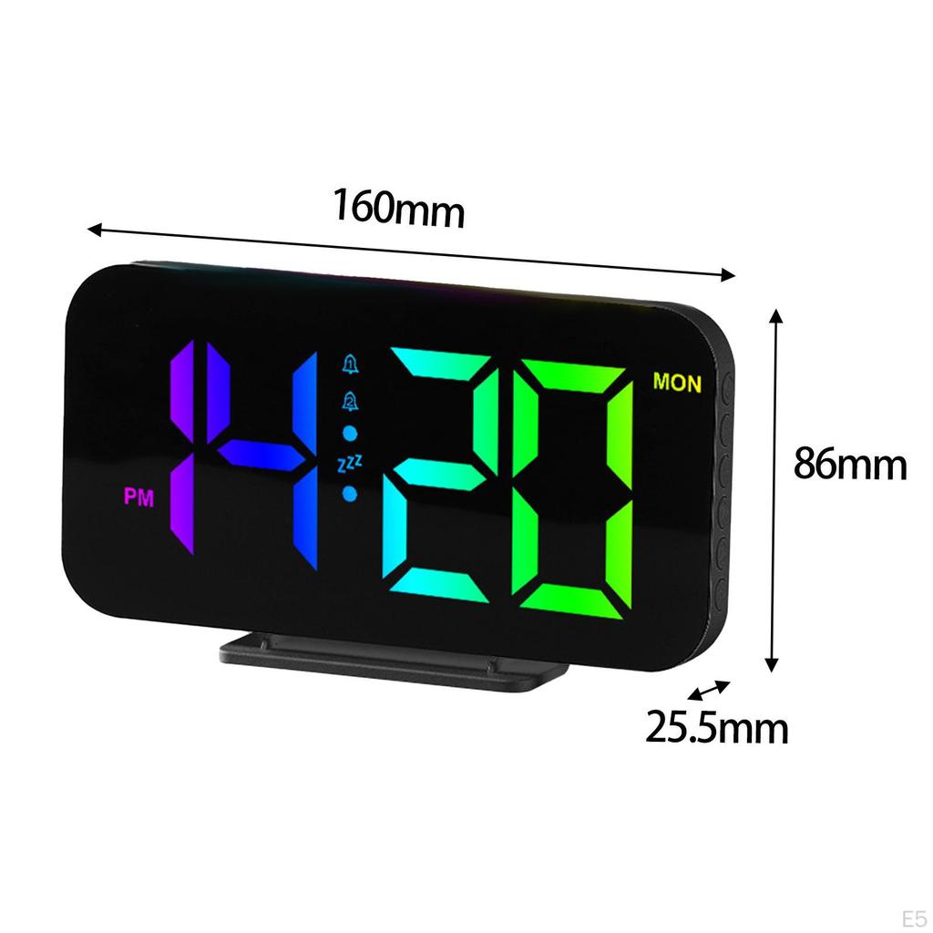 LED Clock with Alarms And Color-Changing Glow