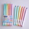 6pcs Soft Brush Highlighter Pens Set Pastel Body Fluorescent Color Marker Pen for Highlight Drawing Paint Lettering Art