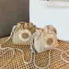 Women Weave Straw Beach Bags Sunflower Drawstring Woven Bucket Cross Body Shoulder Bag