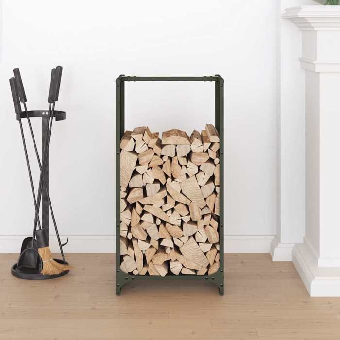 VidaXL Firewood Rack Olive Green 40x30x80 Cm, Fireplace Log Holder, Log Holder, Log Rack 864222