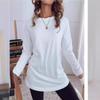 2025 Spring Women Long Sleeve Tees Women Basic White Tops Oversize Solid Tshirt Autumn Pullovers Women Long T-Shirts Loose