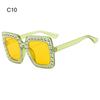 Crystal Oversized Sunglasses for Women Rhinestone Square Diamond Sun Glasses Retro Big Frame Sparkling Glasses