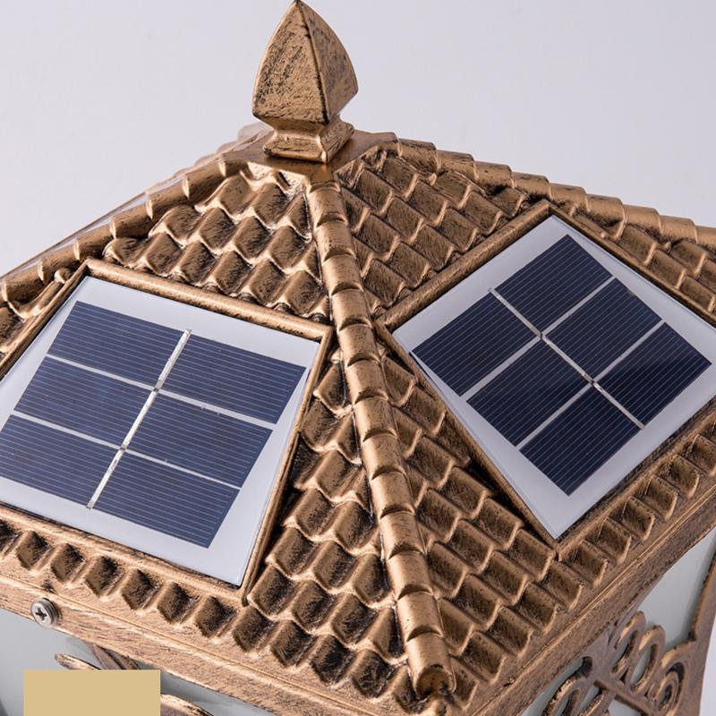 Outdoor Solar Pillar Light for Garden Courtyard Pathway Waterproof 3 Color Changing Light Sensing Energy-saving Patio Lighting