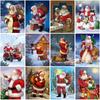 5D Diamond Painting Full Round Christmas Crafts DIY Diamond Embroidery Cross Stitch Santa Claus Rhinestone Wall Art Home Decor