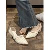 Pointed Single Shoes Women's Thick Heel Spring New Pearl Versatile Light Mouth Gentle Side Empty High Heels