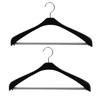 Shinko Hanger Slim Slacks Hanger with Non-Slip Stop Bar, 42cm Wide, "Reverse" Fits Jackets, Slim Stop 42, Black, Swivel Hooks, Made In Japan, 2 Hanger