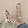 Platform Casual Internet Celebrity White Retro Heightening Platform Sandals Women's 2025 New Summer Beach Wear Roman Shoes