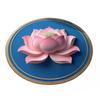 Yousheng Lotus Flower Floor Mat Round Living Room Rug Lotus Pattern Carpet with Non-Slip Backing for Home Office Bedroom Kitchen