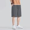 Men Shorts Adjustable Drawstring Waist Casual Trousers with Reinforced Pockets Solid Color Wide Leg Summer Sport Shorts
