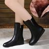 Ladies Shoes On Sale 2024 High Quality Zipper Women's Boots Autumn Round Toe Solid Concise Mid-Calf Low-heeled Fashion Boots