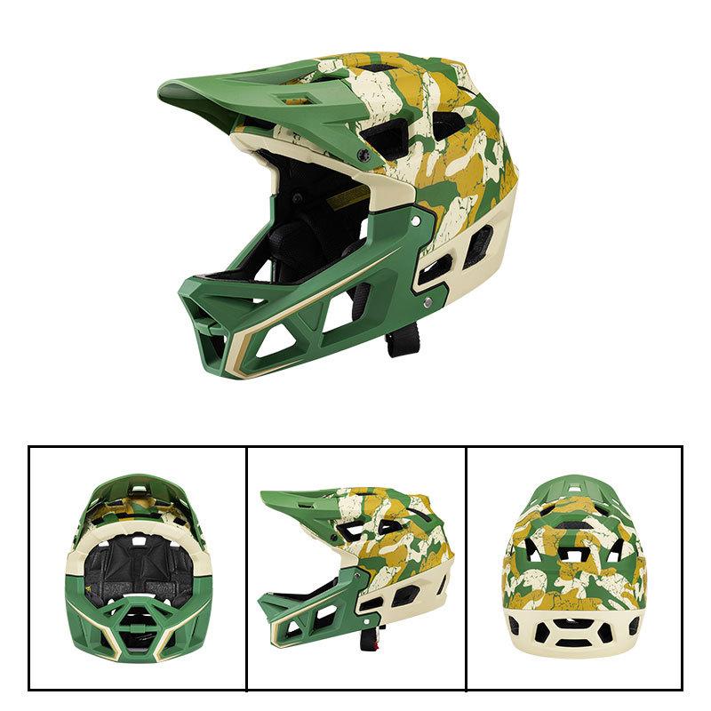 New Outdoor Camouflage Mountain Bike Off-road Helmet CE Certified Race Downhill Safety Adult Full Helmet