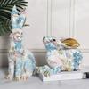Easter Bunny Ornament Creative Delightful Perfect Gift Cute Spring Oil Painting Figurine for Living Room
