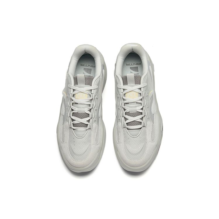 Anta Tread Mesh Shock Absorbing Non-Slip Durable Low-Top Sports Casual Shoes Men Sneakers Gray 112238091R-1