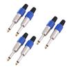 6.35mm Wire Connector Mono Audio Jack Amplifier Plugs for Microphone 6.35 Core Cable 3 Pairs