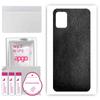 apgo Protective Skin Sticker for the Back Compatible with Samsung Galaxy A31, Wrap Film, Foil, Vinyl - Pattern Black Leather