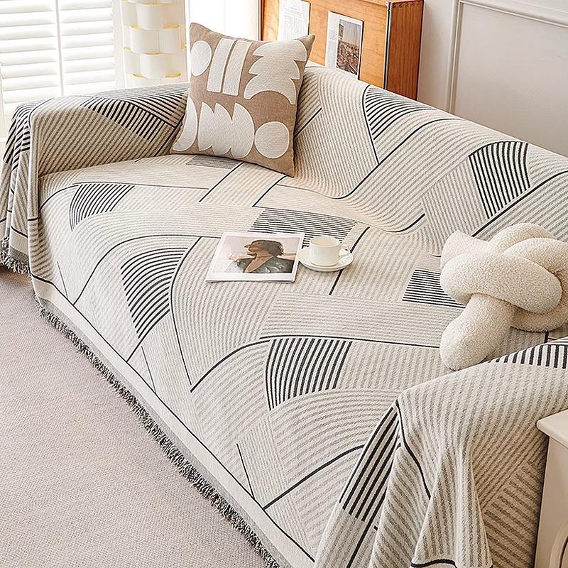 Nordic Sofa Throw Blankets Outdoor Camping Picnic Large Blanket Leisure Relax Beach Towel White Travel Rug Tassels Chenille