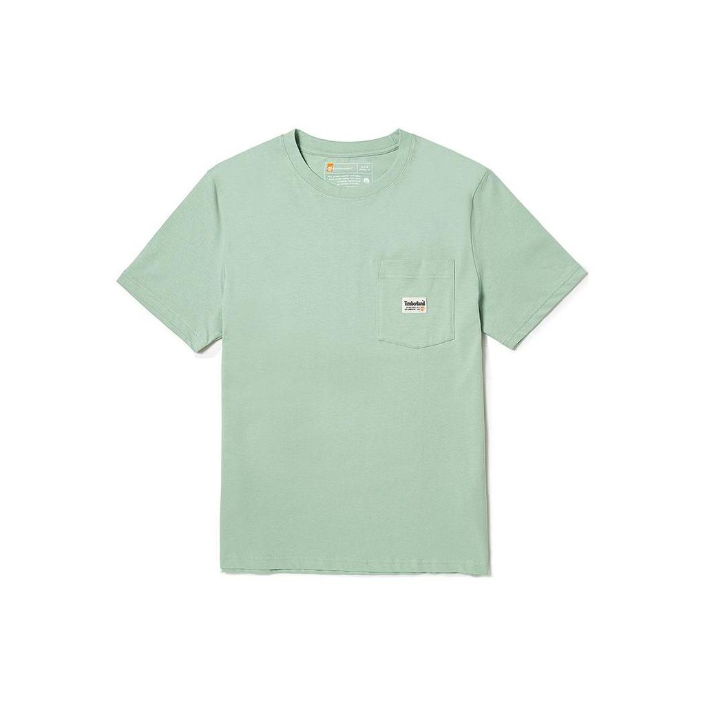 Timberland Solid Color Crew Neck Short Sleeve T-Shirt Men Tops Frost-Green A6QXH-Q43