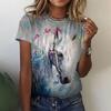 Summer Horse 3d Print T-shirts Women Streetwear Casual Fashion Oversized Short Sleeve Y2k O-neck Kids Tees Tops Clothing