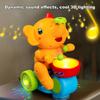 Baby Drumming Elephant Car Toy with Music Light Blowing Ball Infant Elephant Vehicle