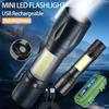 Mini Torch LED Rechargeable Flashlight Portable USB Charging Flashlight High Power Bank Camping Waterproof Long Range Lantern