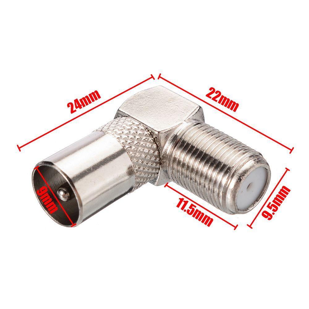 90 Degree Converter Satellite Coax Connectors Aerial Male Adapter Right Angled F Female To TV Male
