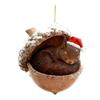 Yousheng 2D Forest Animal Acorn Ornaments Cozy Forest Animal In Snow Frosted Pine Cone Ornaments Woodland Creature Acrylic Hanging Ornament for Lover