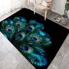 1Pcs Peacock Feather Print Kitchen Rug Anti-Fatigue Kitchen Rug Waterproof Non-Slip Rugs Set Runner Rug Bedside Rug Absorbent Carpet For Kitchen
