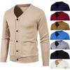 Mens Plain Knitted V Neck Buttoned Cardigan Fine Cotton Knitwear Warm Top Size