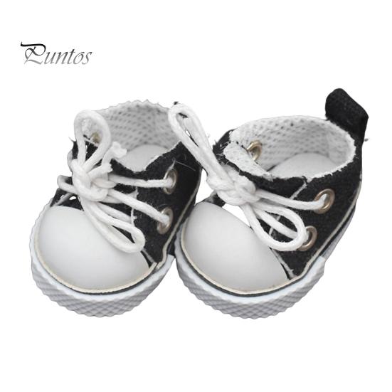 1 Pair Doll Shoes Mini Lace-Up Canvas Sneakers for 17cm Dolls Fingerboard Mini Finger Shoes Toy Accessory Realistic Design Creative Gift