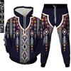 Men Two Piece Sets Anchor Animal Totem Letters 3D Print Tracksuit Hoodies Trousers Suit Women Casual Outfit Clothing Size S-6XL